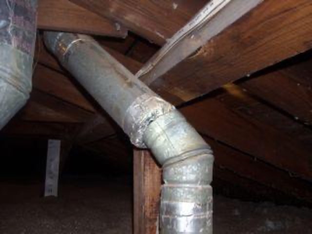 Furnace: Exhaust Vent Connection Poor: photo the finding was judged from